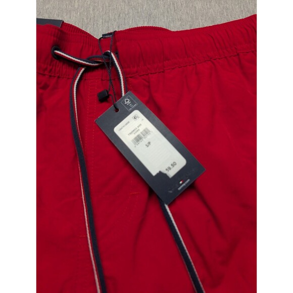 New Tommy Hilfiger Men's Swim Trunks Shorts Red Swimming Small - Picture 4 of 8